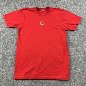 Apple Employee IMac Shirt Mens Medium Red Graphic Logo Tee American‎ Apparel Mac